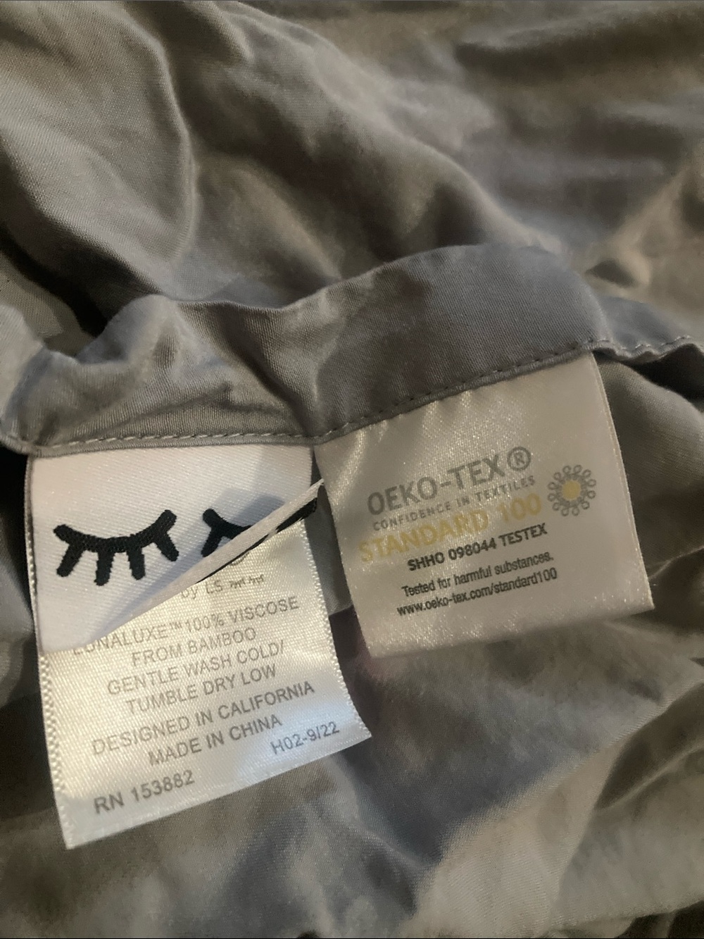 Little Sleepies Home Light Gray Bamboo Size Twin/Toddler Standard Pillowcase